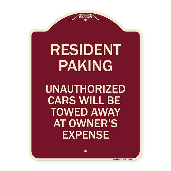 Tow Away Resident Parking Unauthorized Cars Will Be Towed Away at Owners Expense, BU-1824-22805
